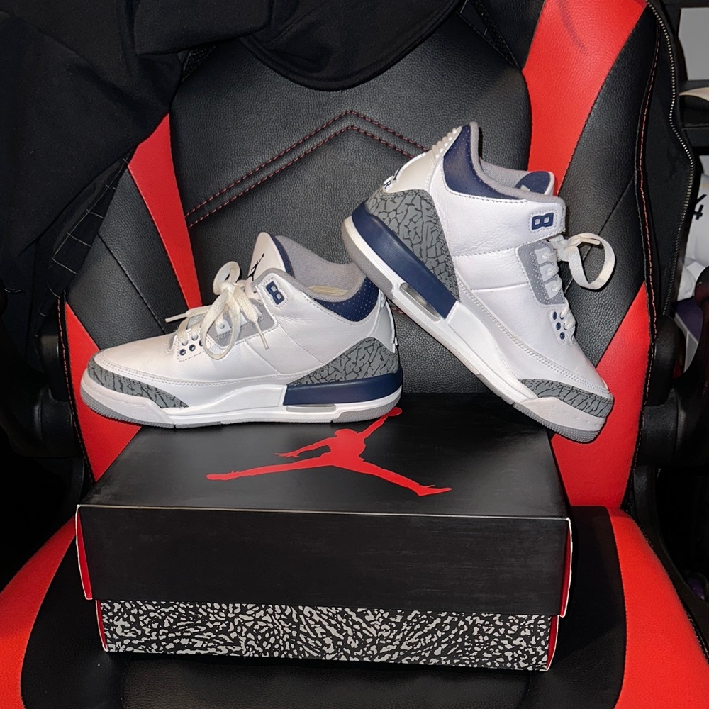 Jordan White and Blue Sneakers